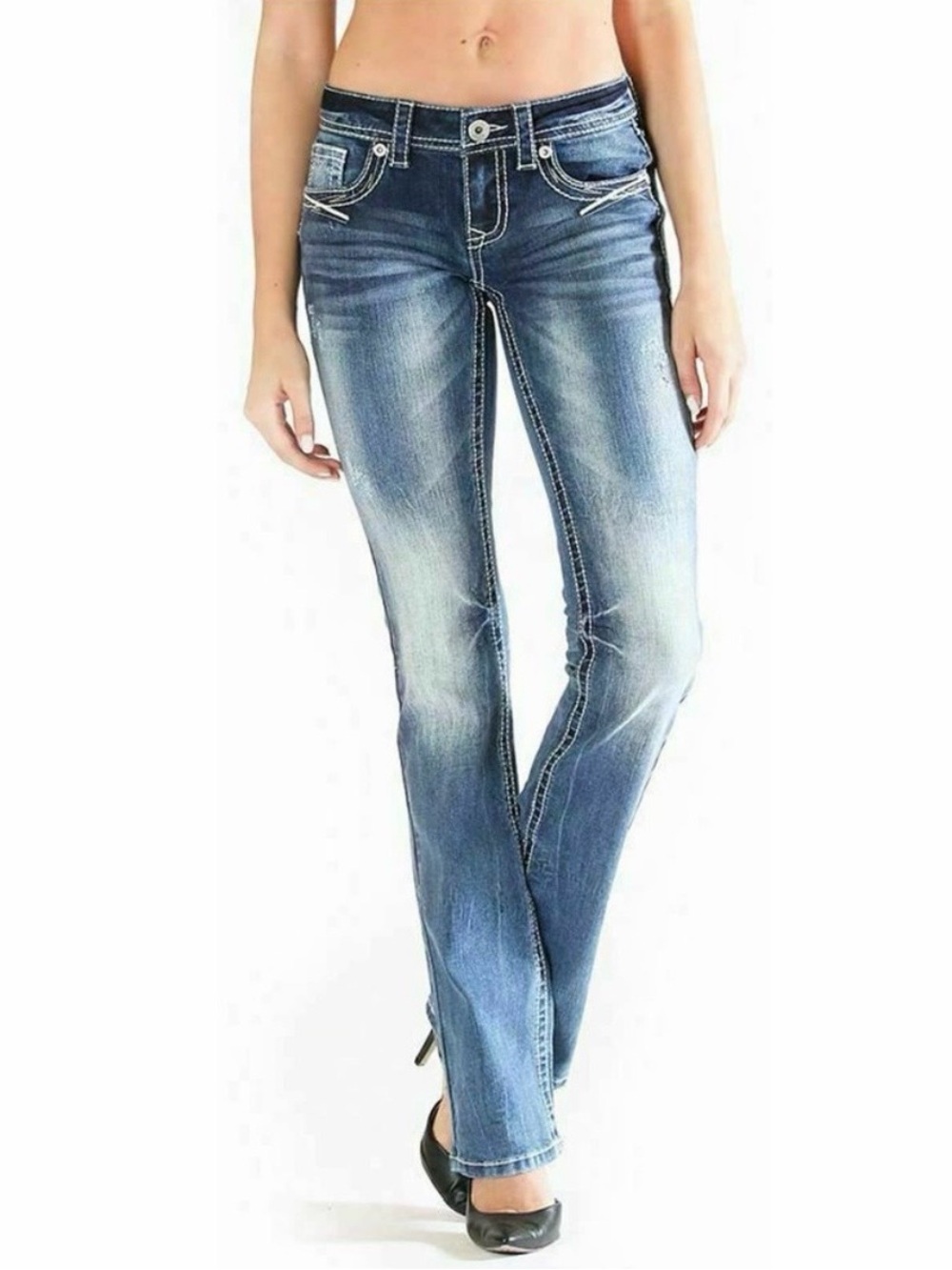 Charme Embroidered‎ Boot Cut Jeans
